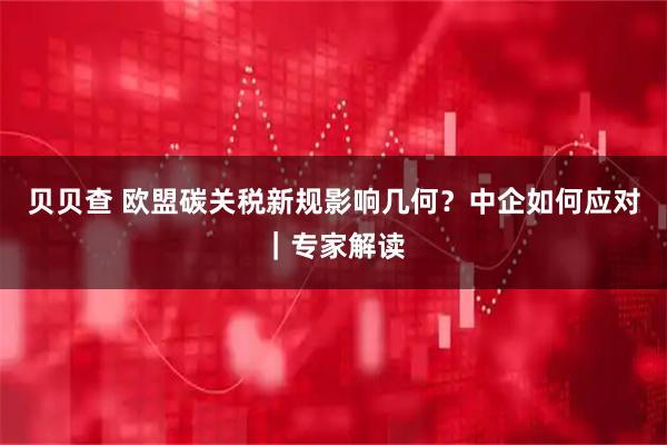 贝贝查 欧盟碳关税新规影响几何？中企如何应对｜专家解读