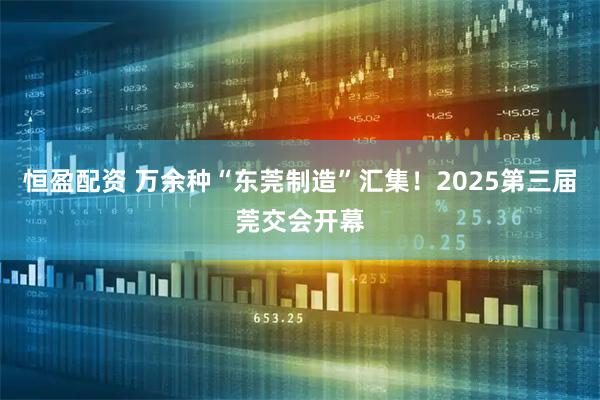 恒盈配资 万余种“东莞制造”汇集！2025第三届莞交会开幕